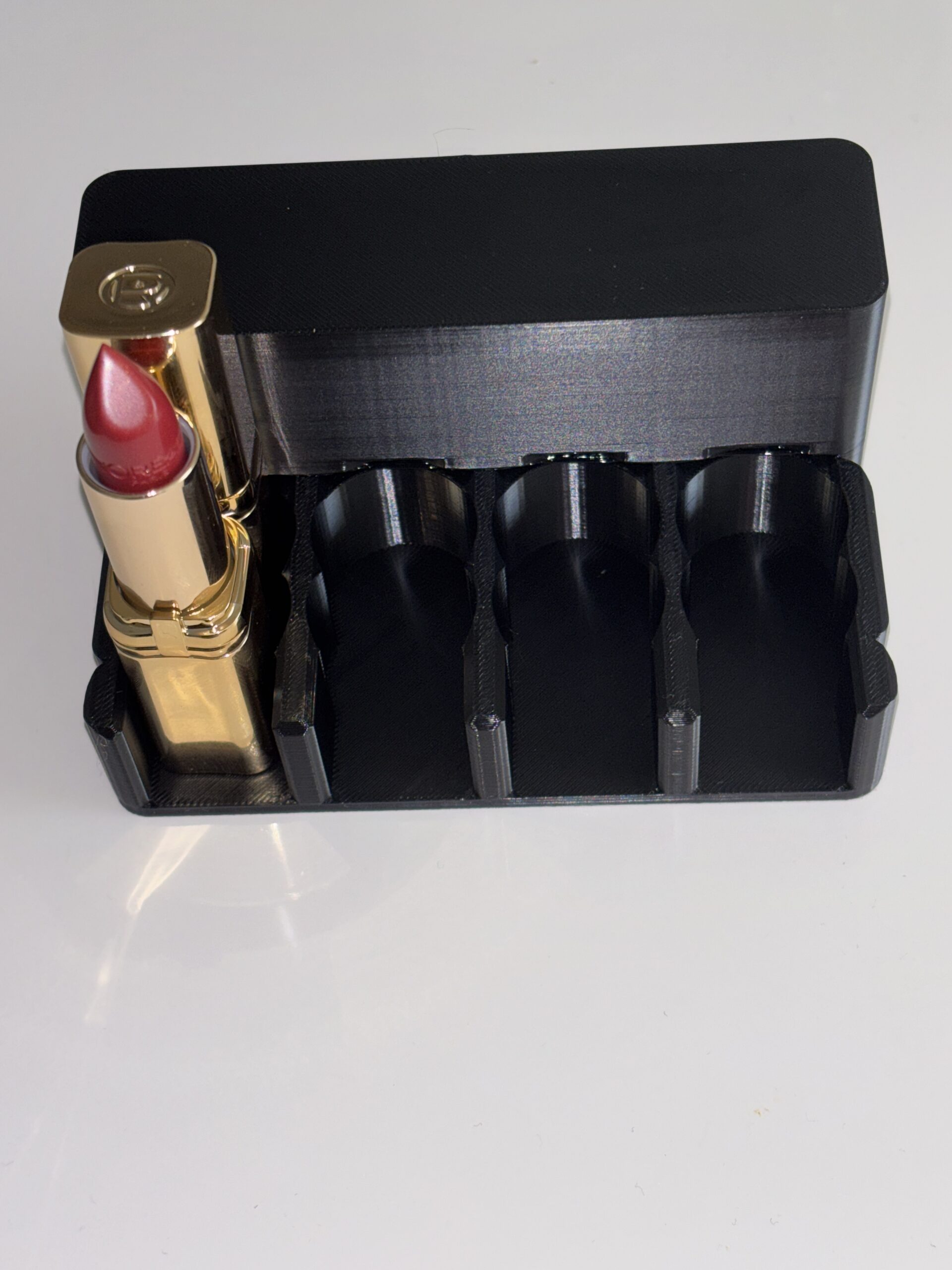 Lippenstift-Organizer mattschwarz · 4 Fächer · Make-up Aufbewahrung